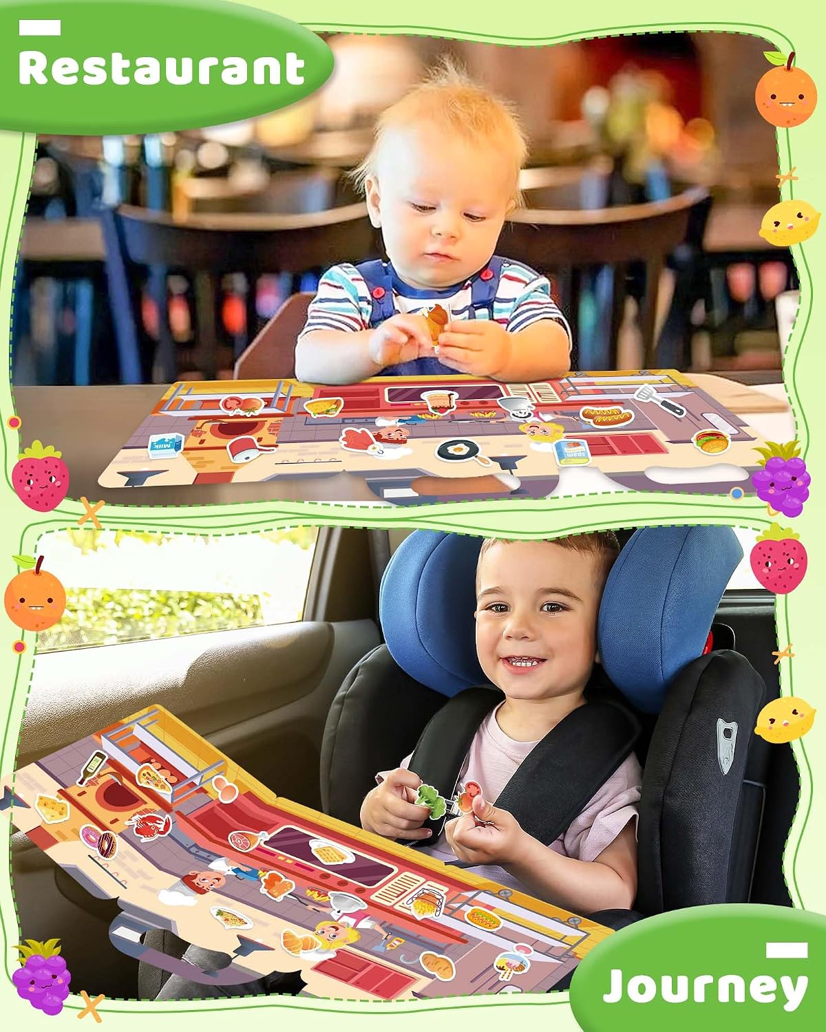 Benresive Reusable Sticker Book, Travel Stickers for Kids - Kitchen - image 3