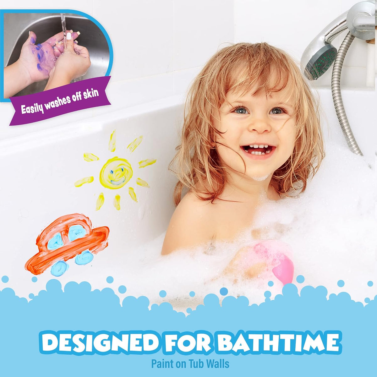 Tub Works Bath Paint Soap Bath Toy, Classic 6 Pack, Non-Toxic - Fun - image 4