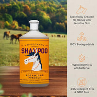 J·R·LIGGETT'S Botanical Horse Liquid Shampoo for Sensitive Skin | Hypoallergenic Biodegradable Shampoo Formula for Horses | 100% Eco-Friendly | Detergent-Free Horse Supply | 16.9fl.oz