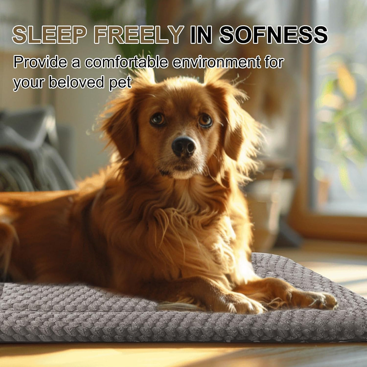 Dog Bed Crate Mat, Soft Durable Washable Anti-Slip Kennel Pad for Dogs & Cats, Reversible) - S(24"*18"*1.5") / Light Gray-1pc - image 3