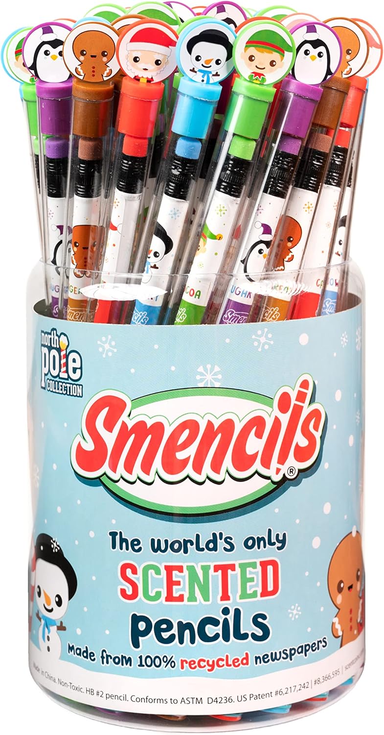 Halloween Smencils Cylinder, HB #2 Scented Smelly Pencils - Holiday