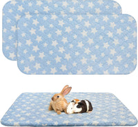 Homimp 2-pack blue washable fleece guinea pig bed with star pattern