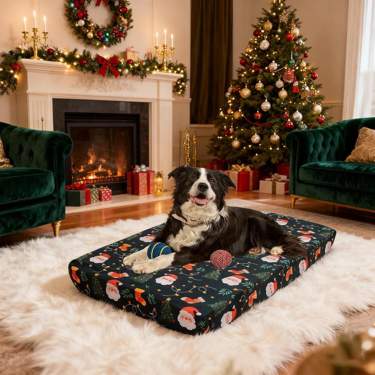 Dog Bed Covers Replacement Washable Elastic Edged 36" x 27" x 6" – Essentials for Dogs - Christmas BL PLUS / 52.0"L x 28.0"W x 5.0"Th - image 4