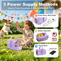Zerhunt Durable Bubble Machine for Party: 3 Power Modes for Non-Stop - Purple - image 2