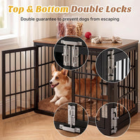 DUMOS Dog Crate Furniture 38 Inch Indoor Crate Dog Cage Wooden Kennel – Essentials for Dogs - Black / 42.1"L x 30.0"W x 30.2"H / 1 - image 3