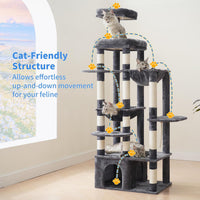 Heybly Heavy Duty Cat Tree with Large Base for Large Indoor Cats - Smoky Gray / XL - image 2