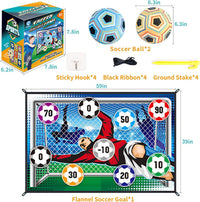 Anehono sticky soccer toss game set for kids with flannel target goal and sticky balls - view 2