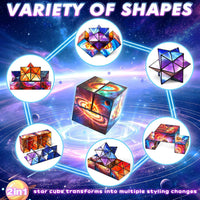 Euclidean Cube Fidget Toys for Kids 2 in 1 Star Cube Magic Cube - Cosmos - image 2