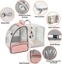 Texsens Innovative Traveler Bubble Backpack Pet Carriers for Cats - Expandable-Pink - image 4