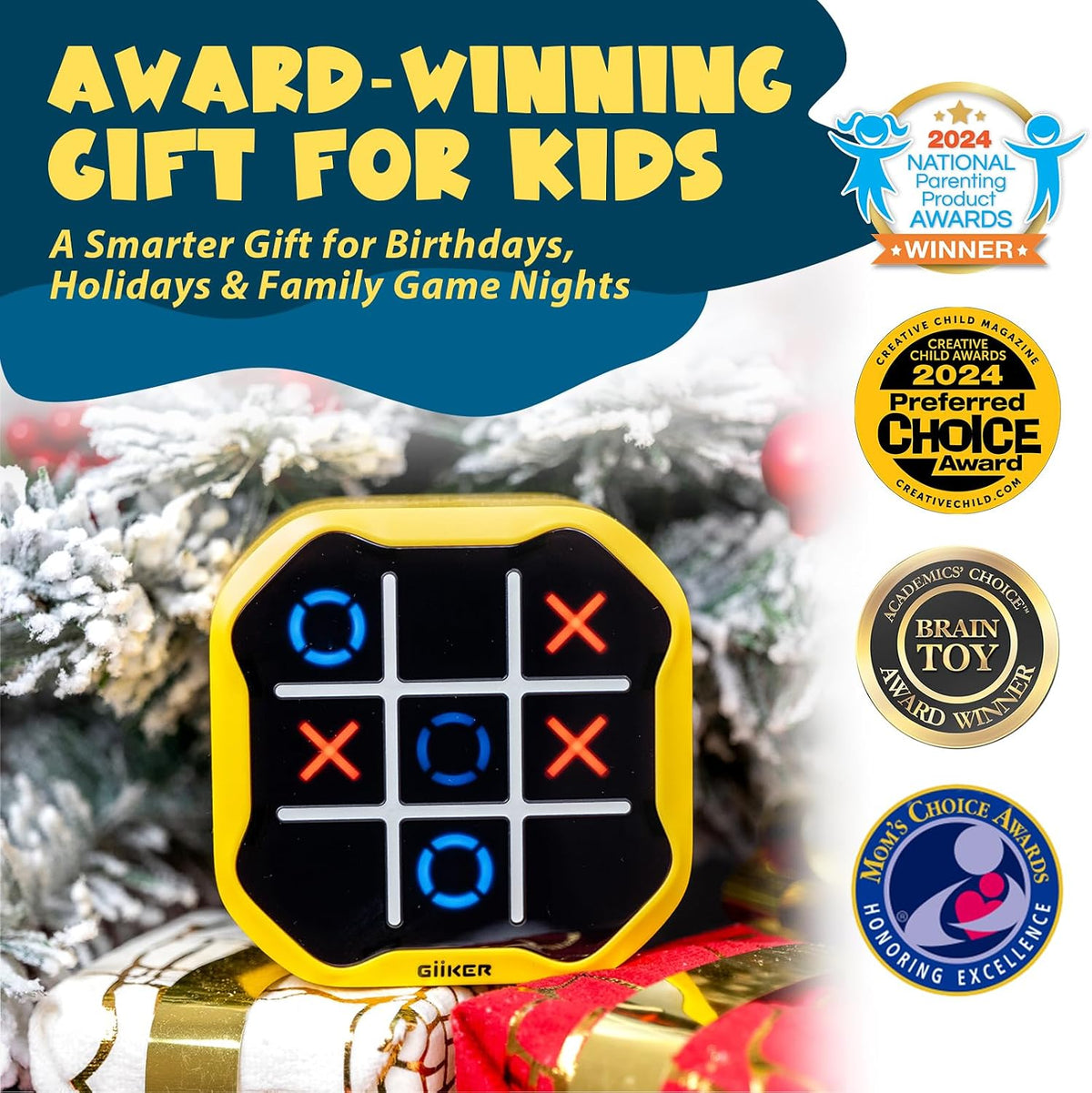 GiiKER Tic Tac Toe Bolt, 4-in-1 Electronic Game for Kids Ages 6+ – Fun for Kids & Family - Green - image 4