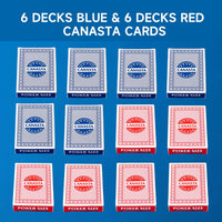 GSE canasta cards, 6-deck blue set with printed point values - view 21