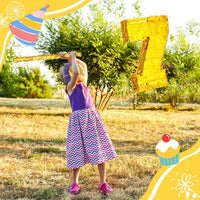 Sratte gold foil number piñata set with gold blindfold, piñata stick and bag of confetti - view 20