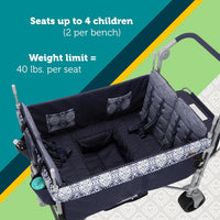 Safety 1st Summit quad wagon stroller with 4 seats and canopy in Navy Ink - view 6