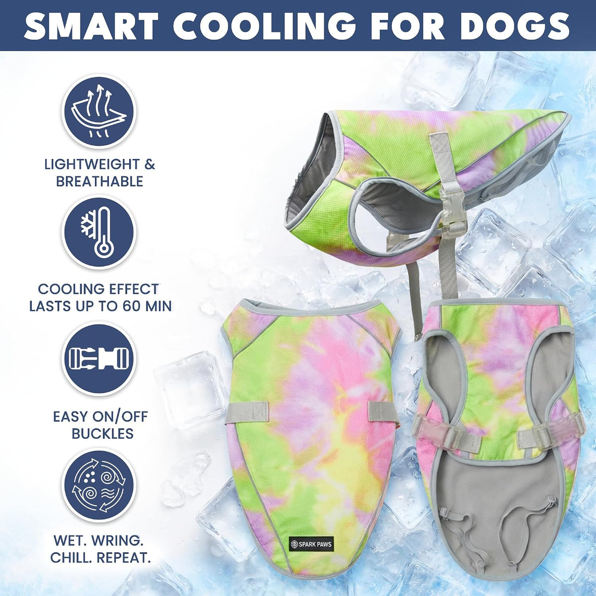 Spark Paws Dog Cooling Vest, Evaporative Summer Cooling - Neon Purple / X-Large - image 4