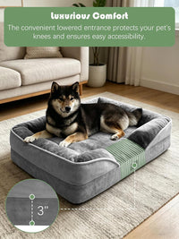 Spotted Play Orthopedic Dog Bed with Sides - Grey / 28.0"L x 23.0"W x 6.5"Th - image 3