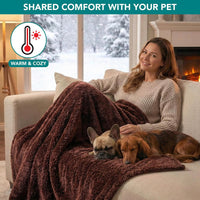 PetAmi Fluffy Sherpa Waterproof Dog Blanket for Small Pet Cat - Brown / Small (24x32) - image 4