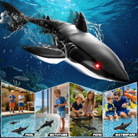 Innofans 2.4 GHz remote control shark toy for kids with LED eyes, in water - view 4