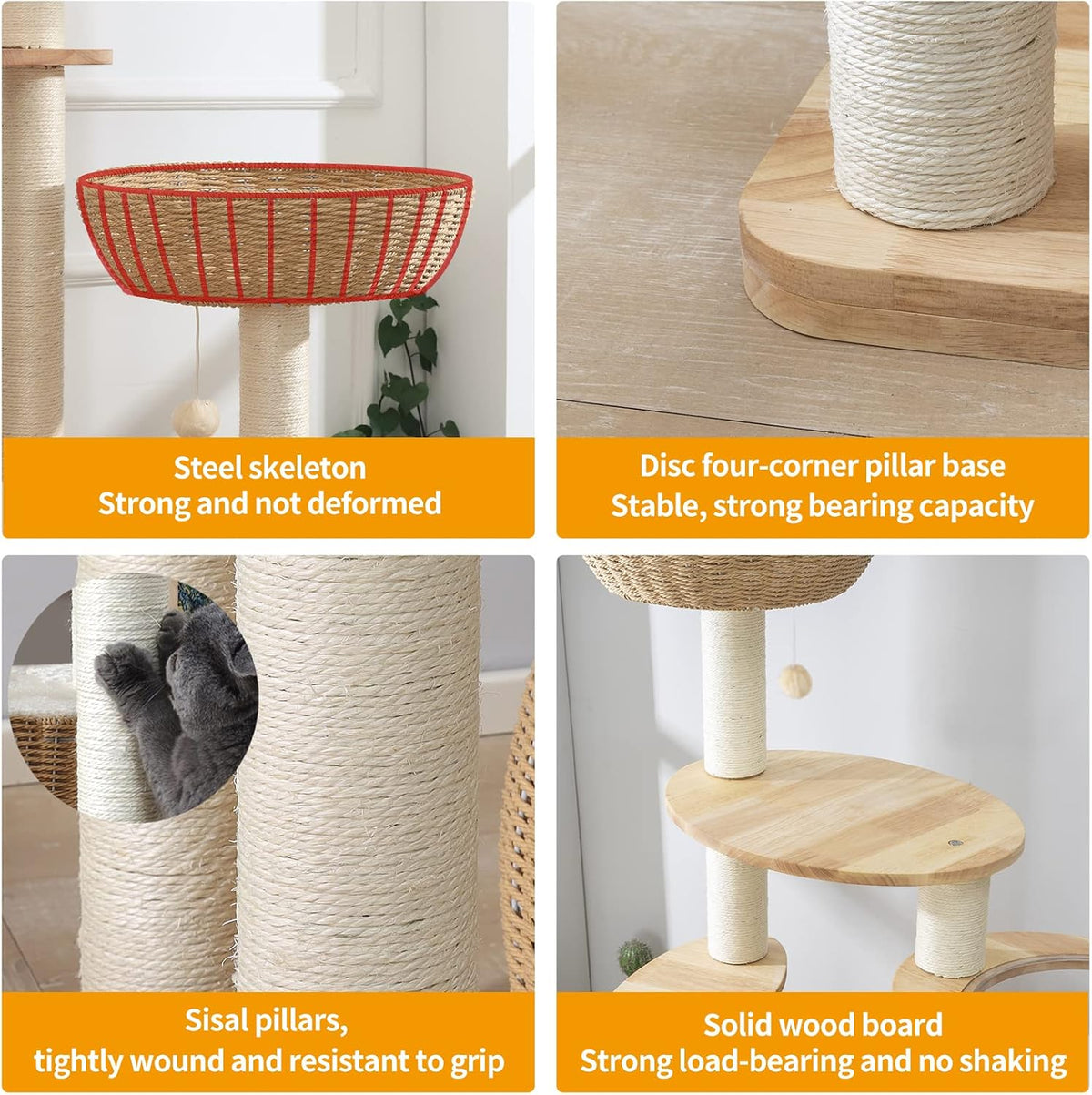SHODMI 54" Modern Cat Tree Tower for Indoor Cats - DC888 new - image 3