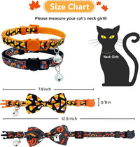 2 Pack Halloween Cat Collars with Bells, Breakaway - Jack-O-Lantern/Trick or Treat - image 3