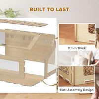 PawHut Hamster Cage with Acrylic Window & Openable Top, 39 inch Rat Cage with Air Vents for Dwarf Hamster, Guinea Pig, Rat, Gerbil, Oak