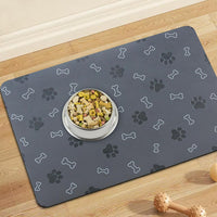 Pet Cat Dog Food Mat Non Slip Mat for Dog Water Bowl Mat Quick Dry - Dark Grey / 18.1*11.8 in