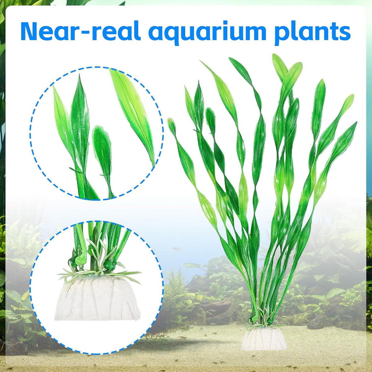 AQUANEAT Fish Tank Artificial Plants - 8inch - image 4