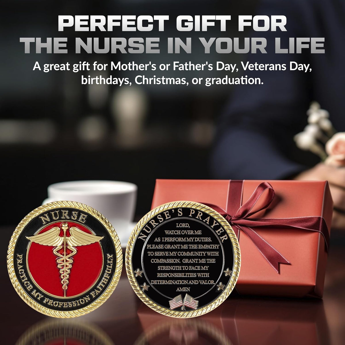Military Gift Shop Air Force Armed Forces Prayer Coin - Nurse - image 3