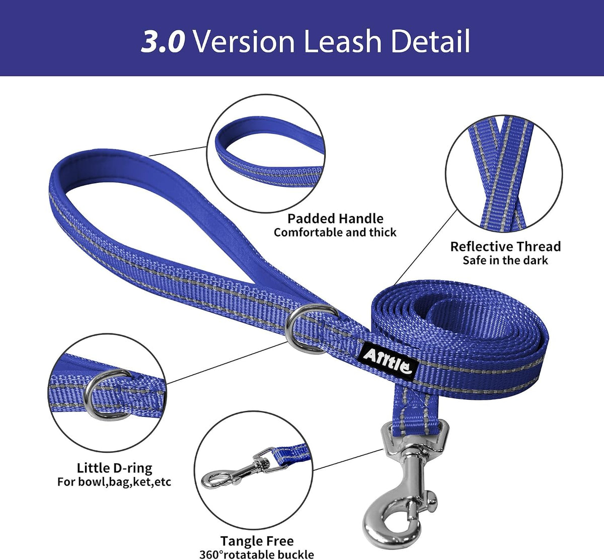 AIITLE Small Dog Harness and Leash Set, Step-in Puppy Pet Vest - M(Chest: 16 - 18") / Royal Blue - image 4