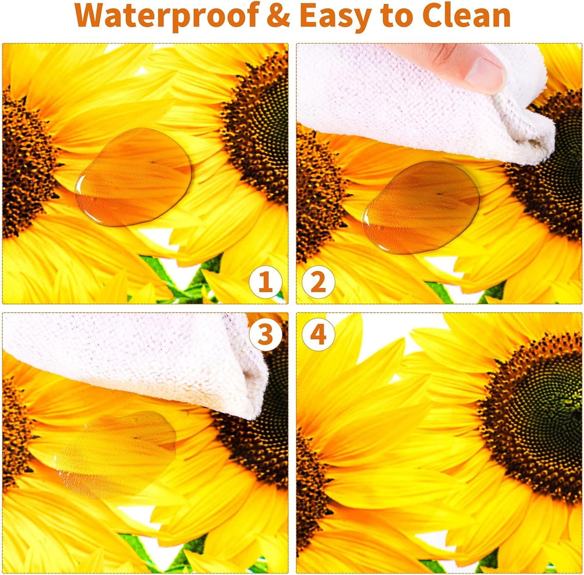 durony 2 Pieces Halloween Candy Corn Disposable Tablecloths 108 x 54 - 3 / Sunflower - image 4