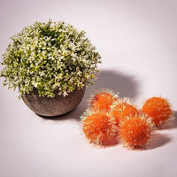 VAPKER 30 Pcs Cat Ball Toys Sparkle Balls Extra Large 2 Inch Cat's Favorite Chase Glitter Ball Glitter Tinsel Pom Poms Balls Orange Color