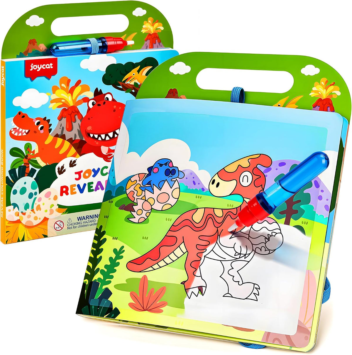 JoyCat Farm Water Coloring Book for Toddler Kids, 13 Pages - Dinosaur