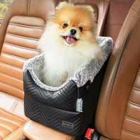 PETSFIT Center Console Dog Car Seat with Adjustable Seat-Rail Anchor - Black / Small