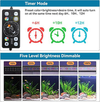 hygger Aquarium LED Light Fish Tank Full Spectrum Lighting with 24/7 Day-Night Cycle Mode & Auto On/Off Timer, 7 Colors Options, Dimmable, Extendable Bracket for 12~18inch Freshwater Plant Tank