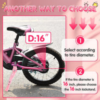 LEICHTEN Kickstand for Kids Bike Center Mount for 16 18 20 Inch - Pink / For 16-20 Inch Wheels - image 3
