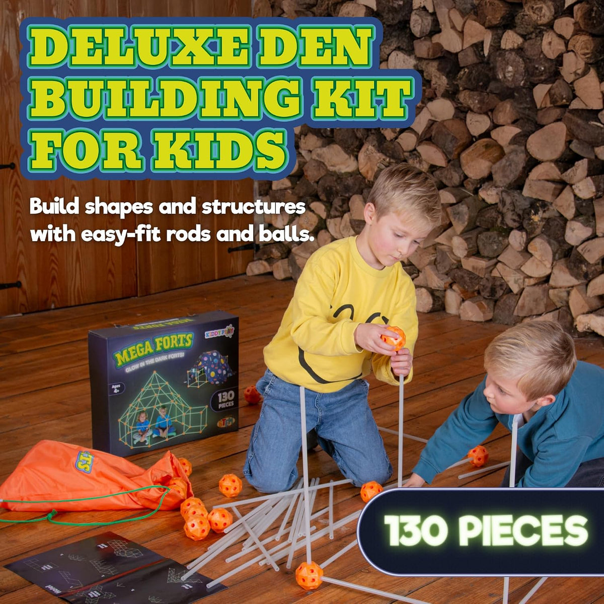 KiddyPlay Mega Forts - 130 Piece Fort Building Kit for Kids – Fun for Kids & Family - image 2