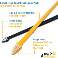 Pet Republique dog toothbrush set of 6 with dual-headed handles - view 3