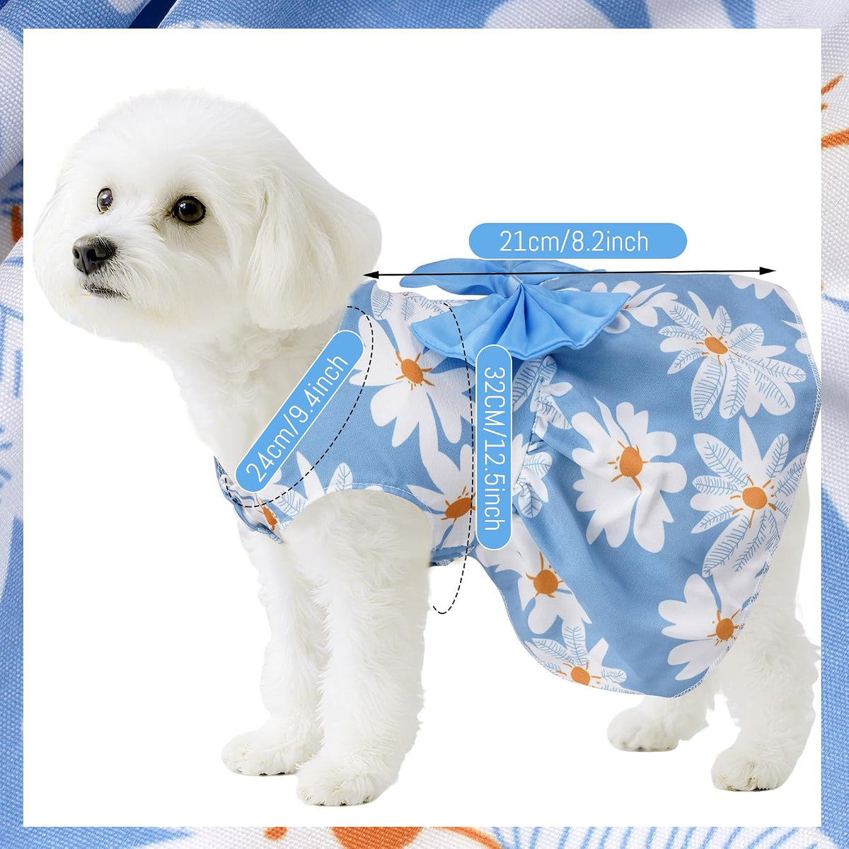 choyaxo Floral Dog Dress Cute Dog Skirt Pet Dress Summer Pet Clothes - Leaf / X-Small - image 2