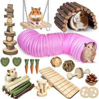 40 PCS Hamster Toys Set, Guinea Pig Toys Enrichment Hamster Tubes and Tunnels, Rat Enrichment Toy