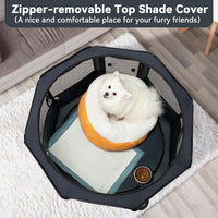 PETSFIT Portable Dog Playpen 36", Removable Waterproof Mat - Blue / Medium (36"x36"x21", 2 Doors) - image 3