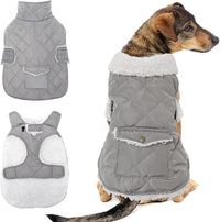 Dog Winter Coat for Cold Weather - Grey / Medium