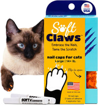 Soft Claws Nail Caps for Medium Cats, 40 Caps - Orange / Large