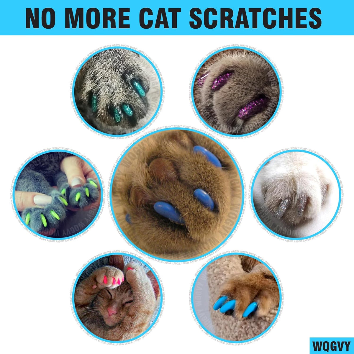 15 Colors, Cat Claw Covers Tips with Adhesives and Applicators - XS - image 3