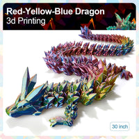 3D Printed Dragon 24 Inch - Yellow Red Blue / 30in - image 2