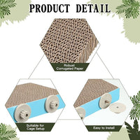 2 Pieces Bird Chew Toy Parrot Cage Perch Cardboard Platform Bird Paw Grinding Stand Parrot Cage Playground for Macaws, Small Parakeets, Conures, Budgies, Finches Conure Cockatiel (Large)
