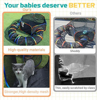 LUCKITTY Outdoor Rainbow Cat Enclosures Playground,Outside House for Indoor Cats Include Portable Tent, Circle Cat Playpen Tunnel Catio, for Cats, Kitty and Small Animals,Within Storage Bag