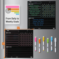 Mr. Pen, Magnetic Dry Erase Chore Chart for Fridge, 10"x10" - Black - image 2