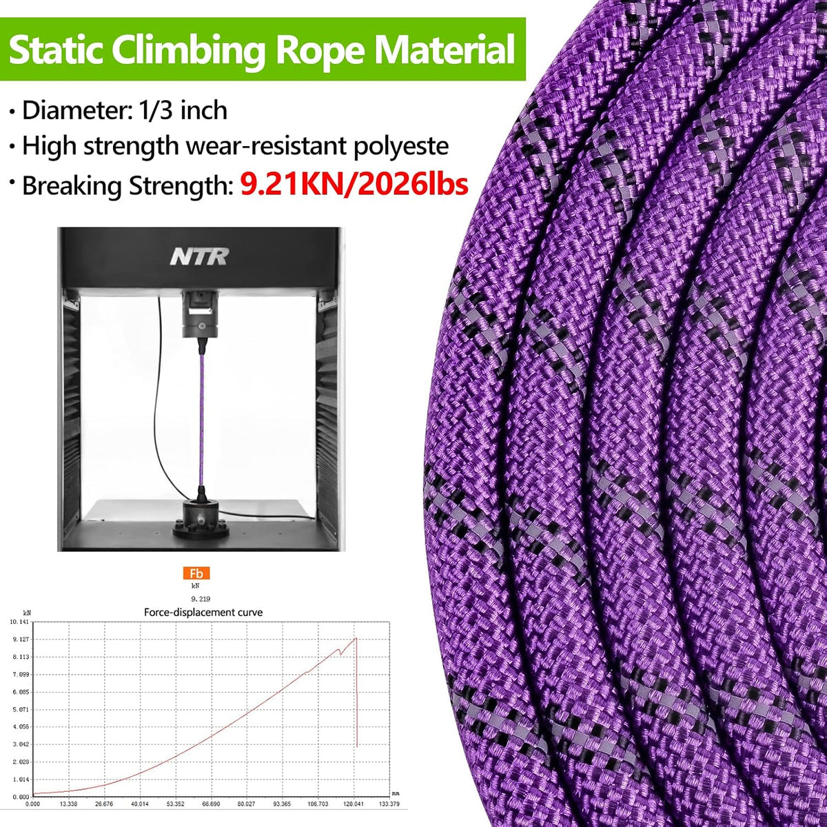 Heavy Duty Dog Leash, 15FT Training Leash with Swivel Lockable Hook, Padded Handle and Highly - 15ft*3/8" / Purple - image 2