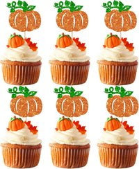 Gyufise 24Pcs Pumpkin Oh Baby Cupcake Toppers Pink Fall Pumpkin - Orange 6