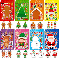 Halloween Stickers for Kids, 24 DIY Face Sheets - Christmas2 - image 2