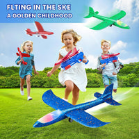 Neoot toy airplane launcher with 3 LED foam gliders in green, red and blue - view 3